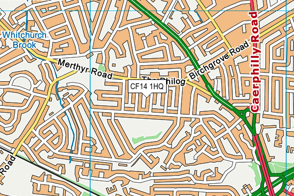 CF14 1HQ map - OS VectorMap District (Ordnance Survey) CF14 1HQ map - OS VectorMap District (Ordnance Survey)