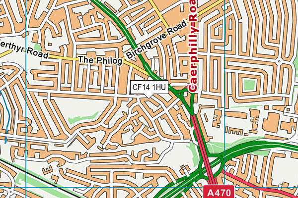 CF14 1HU map - OS VectorMap District (Ordnance Survey) CF14 1HU map - OS VectorMap District (Ordnance Survey)