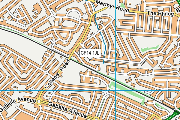 CF14 1JL map - OS VectorMap District (Ordnance Survey) CF14 1JL map - OS VectorMap District (Ordnance Survey)