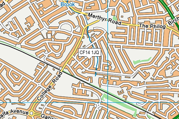 CF14 1JQ map - OS VectorMap District (Ordnance Survey) CF14 1JQ map - OS VectorMap District (Ordnance Survey)