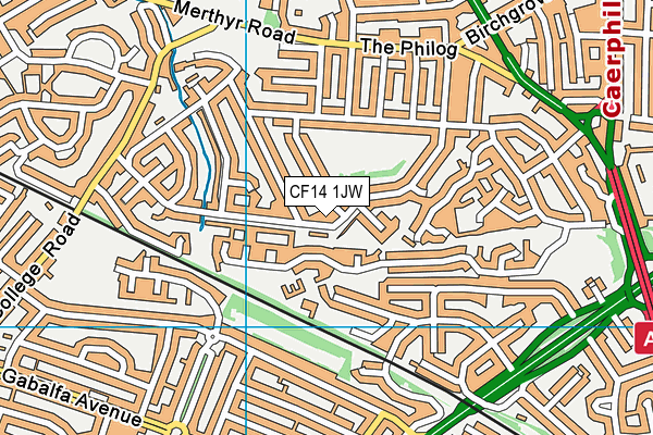CF14 1JW map - OS VectorMap District (Ordnance Survey) CF14 1JW map - OS VectorMap District (Ordnance Survey)