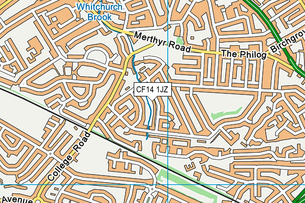 CF14 1JZ map - OS VectorMap District (Ordnance Survey) CF14 1JZ map - OS VectorMap District (Ordnance Survey)