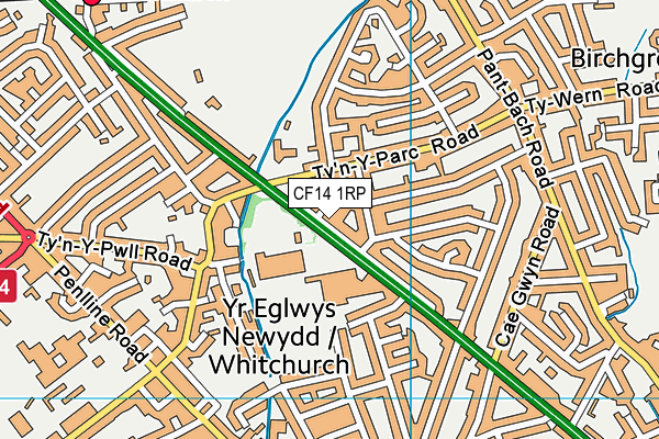 CF14 1RP map - OS VectorMap District (Ordnance Survey) CF14 1RP map - OS VectorMap District (Ordnance Survey)