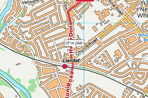 CF14 2AW map - OS VectorMap District (Ordnance Survey) CF14 2AW map - OS VectorMap District (Ordnance Survey)