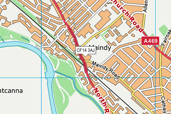 CF14 3AJ map - OS VectorMap District (Ordnance Survey) CF14 3AJ map - OS VectorMap District (Ordnance Survey)