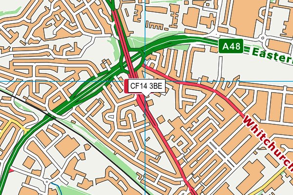 CF14 3BE map - OS VectorMap District (Ordnance Survey) CF14 3BE map - OS VectorMap District (Ordnance Survey)