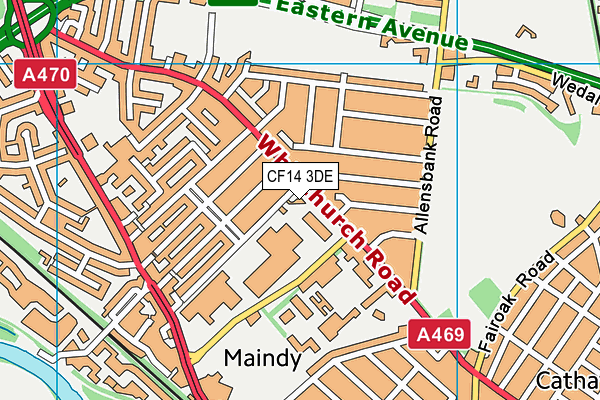 CF14 3DE map - OS VectorMap District (Ordnance Survey) CF14 3DE map - OS VectorMap District (Ordnance Survey)