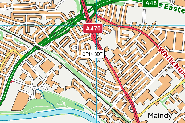 CF14 3DT map - OS VectorMap District (Ordnance Survey) CF14 3DT map - OS VectorMap District (Ordnance Survey)