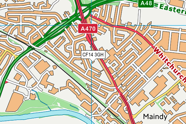 CF14 3GH map - OS VectorMap District (Ordnance Survey) CF14 3GH map - OS VectorMap District (Ordnance Survey)