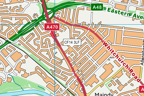 CF14 3LF map - OS VectorMap District (Ordnance Survey) CF14 3LF map - OS VectorMap District (Ordnance Survey)