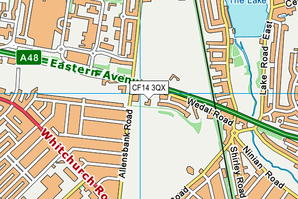 CF14 3QX map - OS VectorMap District (Ordnance Survey) CF14 3QX map - OS VectorMap District (Ordnance Survey)