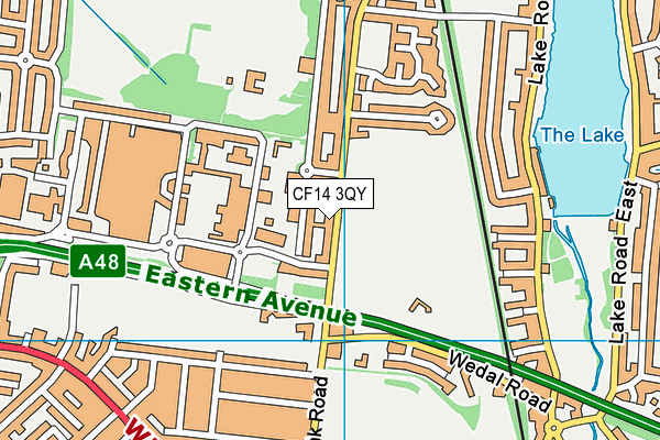 CF14 3QY map - OS VectorMap District (Ordnance Survey) CF14 3QY map - OS VectorMap District (Ordnance Survey)