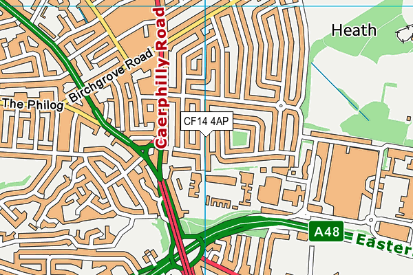 CF14 4AP map - OS VectorMap District (Ordnance Survey) CF14 4AP map - OS VectorMap District (Ordnance Survey)
