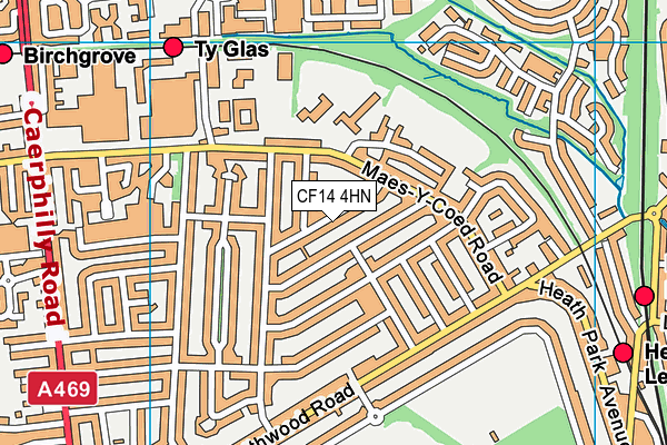 CF14 4HN map - OS VectorMap District (Ordnance Survey) CF14 4HN map - OS VectorMap District (Ordnance Survey)