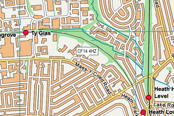 CF14 4HZ map - OS VectorMap District (Ordnance Survey) CF14 4HZ map - OS VectorMap District (Ordnance Survey)