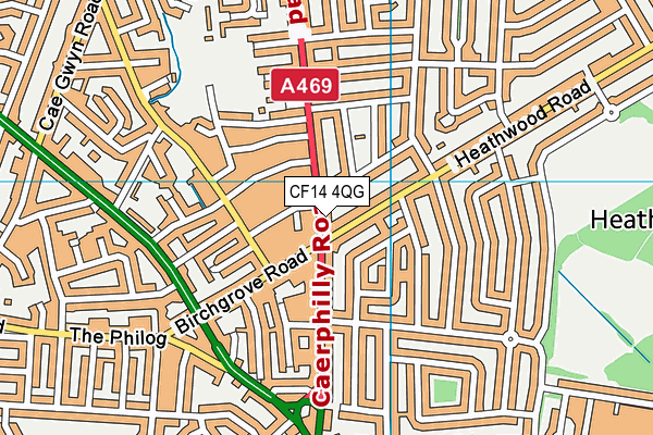 CF14 4QG map - OS VectorMap District (Ordnance Survey) CF14 4QG map - OS VectorMap District (Ordnance Survey)