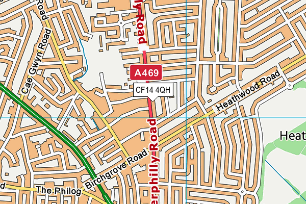 CF14 4QH map - OS VectorMap District (Ordnance Survey) CF14 4QH map - OS VectorMap District (Ordnance Survey)