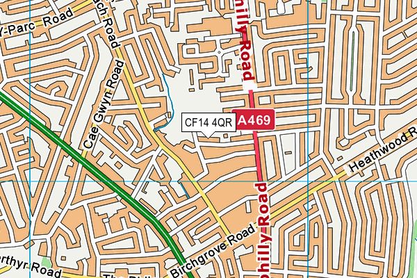 CF14 4QR map - OS VectorMap District (Ordnance Survey) CF14 4QR map - OS VectorMap District (Ordnance Survey)