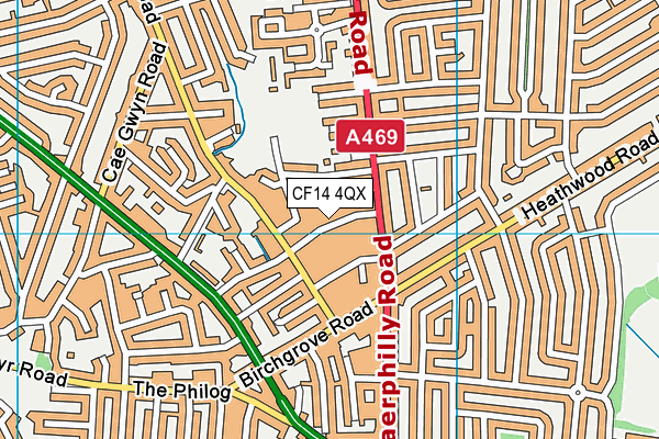 CF14 4QX map - OS VectorMap District (Ordnance Survey) CF14 4QX map - OS VectorMap District (Ordnance Survey)