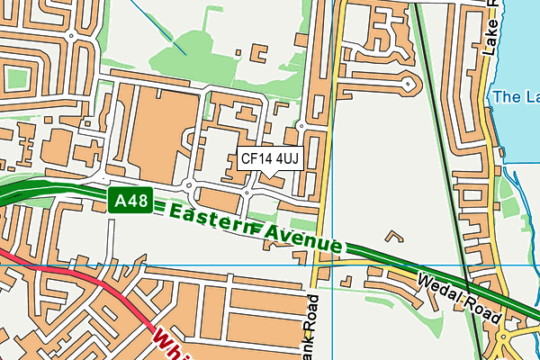 CF14 4UJ map - OS VectorMap District (Ordnance Survey) CF14 4UJ map - OS VectorMap District (Ordnance Survey)
