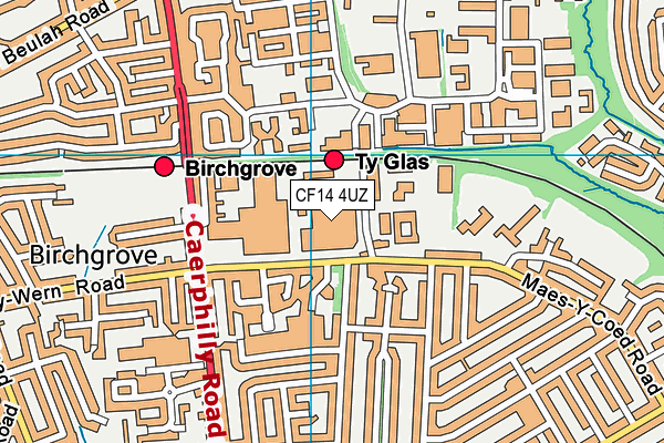 CF14 4UZ map - OS VectorMap District (Ordnance Survey) CF14 4UZ map - OS VectorMap District (Ordnance Survey)