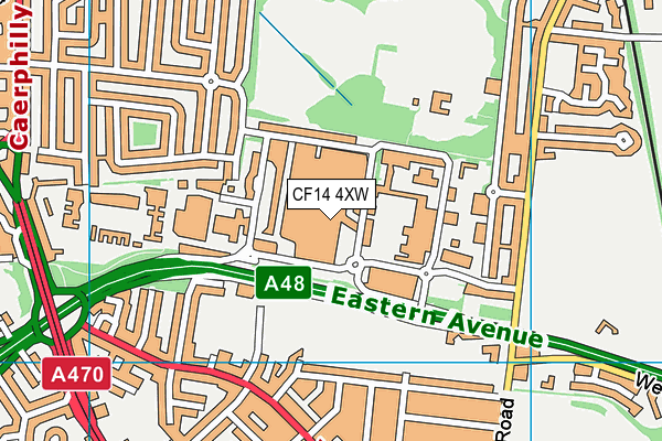 CF14 4XW map - OS VectorMap District (Ordnance Survey) CF14 4XW map - OS VectorMap District (Ordnance Survey)
