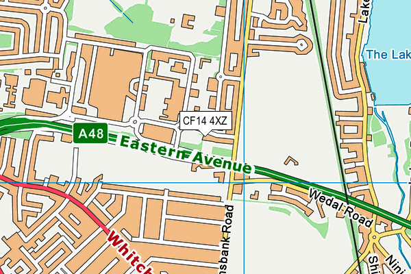 CF14 4XZ map - OS VectorMap District (Ordnance Survey) CF14 4XZ map - OS VectorMap District (Ordnance Survey)