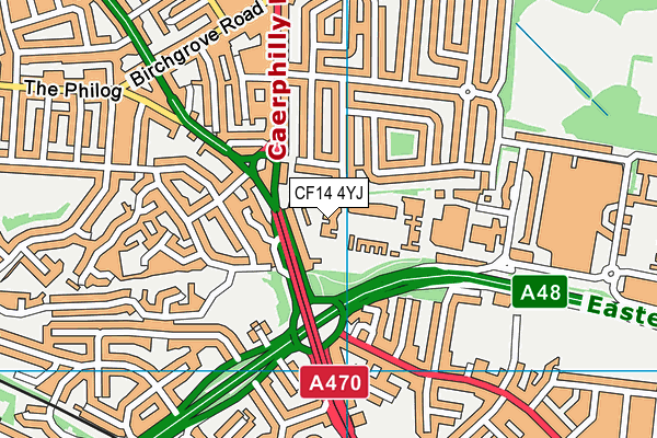 CF14 4YJ map - OS VectorMap District (Ordnance Survey) CF14 4YJ map - OS VectorMap District (Ordnance Survey)