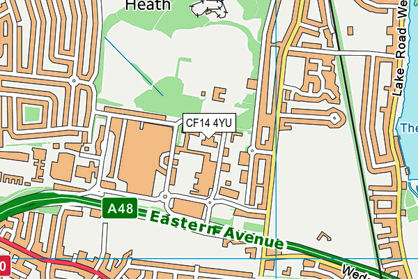 CF14 4YU map - OS VectorMap District (Ordnance Survey) CF14 4YU map - OS VectorMap District (Ordnance Survey)
