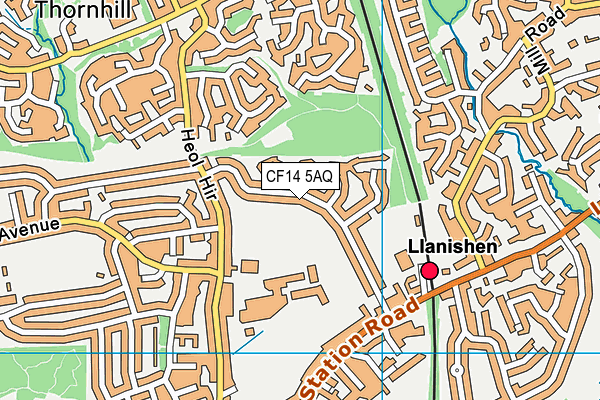 CF14 5AQ map - OS VectorMap District (Ordnance Survey) CF14 5AQ map - OS VectorMap District (Ordnance Survey)