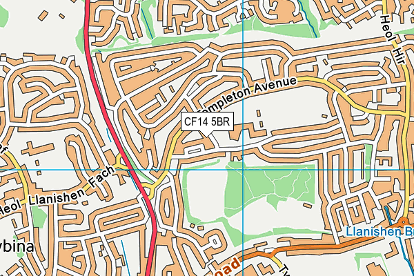 CF14 5BR map - OS VectorMap District (Ordnance Survey) CF14 5BR map - OS VectorMap District (Ordnance Survey)