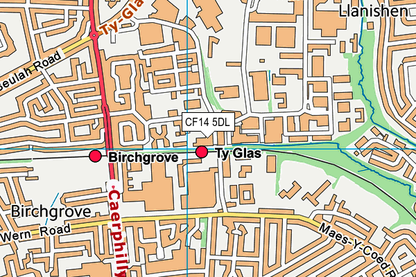 CF14 5DL map - OS VectorMap District (Ordnance Survey) CF14 5DL map - OS VectorMap District (Ordnance Survey)