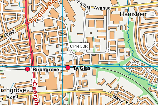 CF14 5DR map - OS VectorMap District (Ordnance Survey) CF14 5DR map - OS VectorMap District (Ordnance Survey)