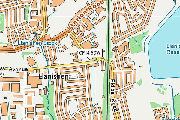 CF14 5DW map - OS VectorMap District (Ordnance Survey) CF14 5DW map - OS VectorMap District (Ordnance Survey)