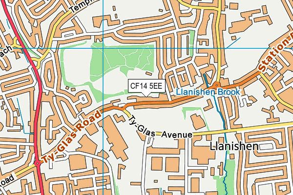CF14 5EE map - OS VectorMap District (Ordnance Survey) CF14 5EE map - OS VectorMap District (Ordnance Survey)