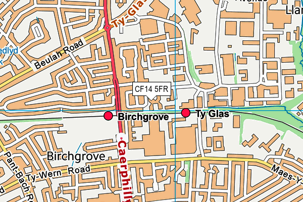 CF14 5FR map - OS VectorMap District (Ordnance Survey) CF14 5FR map - OS VectorMap District (Ordnance Survey)