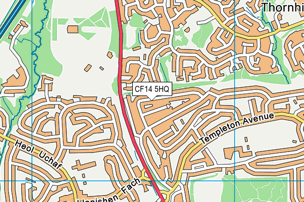 CF14 5HQ map - OS VectorMap District (Ordnance Survey) CF14 5HQ map - OS VectorMap District (Ordnance Survey)
