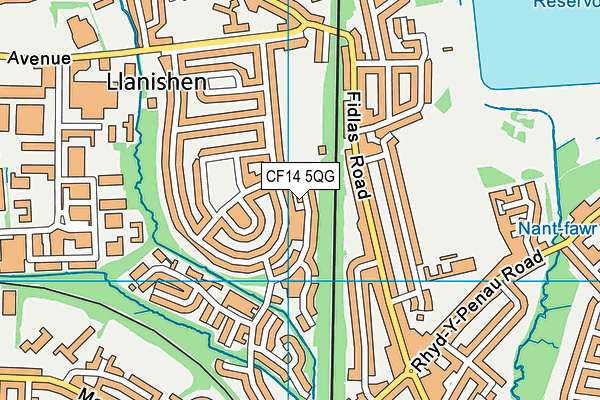 CF14 5QG map - OS VectorMap District (Ordnance Survey) CF14 5QG map - OS VectorMap District (Ordnance Survey)