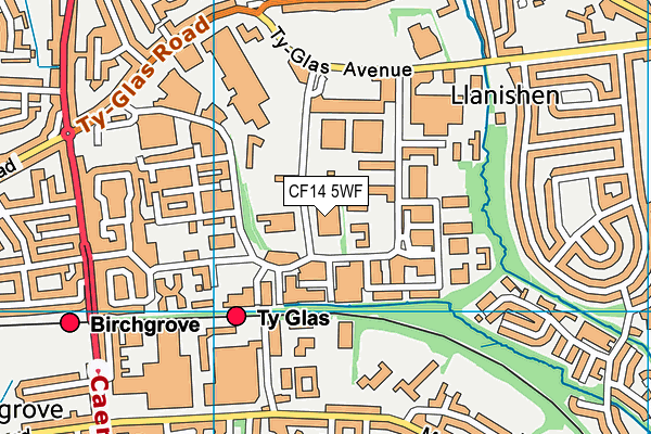 CF14 5WF map - OS VectorMap District (Ordnance Survey) CF14 5WF map - OS VectorMap District (Ordnance Survey)