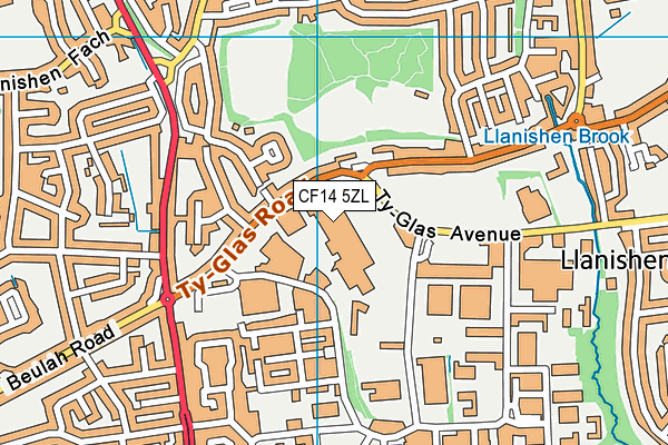 CF14 5ZL map - OS VectorMap District (Ordnance Survey) CF14 5ZL map - OS VectorMap District (Ordnance Survey)