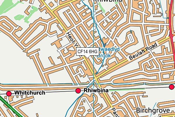 CF14 6HG map - OS VectorMap District (Ordnance Survey)