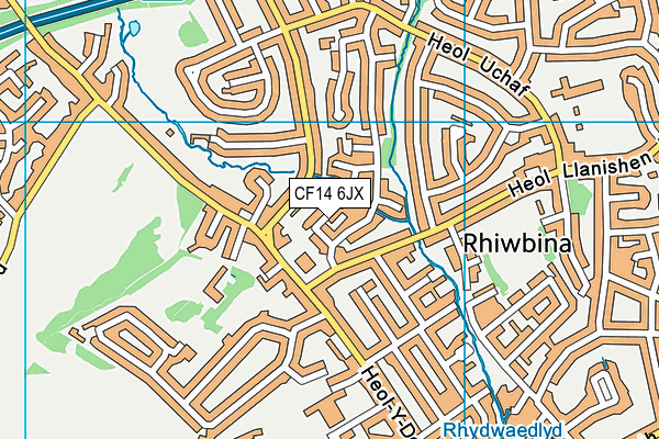 CF14 6JX map - OS VectorMap District (Ordnance Survey) CF14 6JX map - OS VectorMap District (Ordnance Survey)