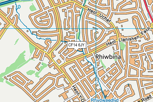 CF14 6JY map - OS VectorMap District (Ordnance Survey) CF14 6JY map - OS VectorMap District (Ordnance Survey)