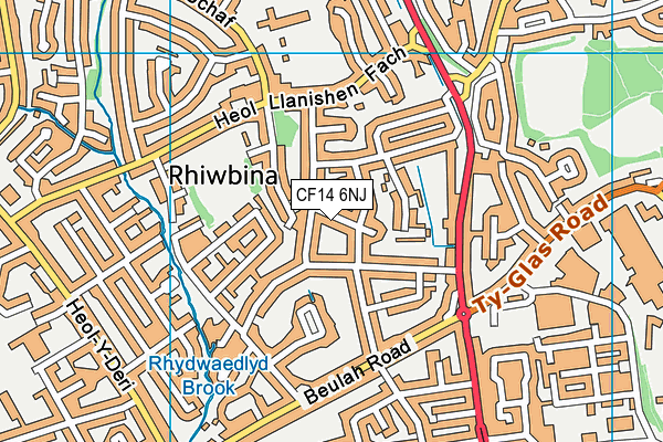 CF14 6NJ map - OS VectorMap District (Ordnance Survey) CF14 6NJ map - OS VectorMap District (Ordnance Survey)