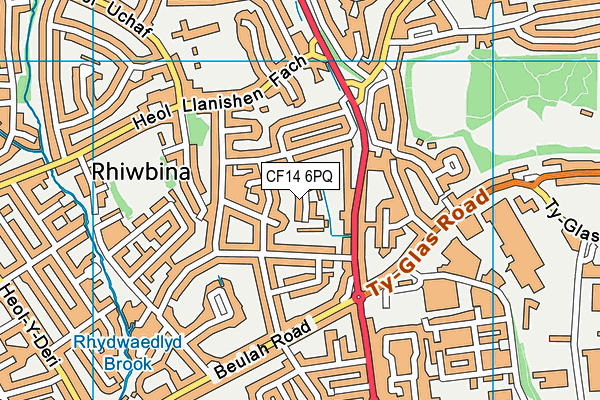 CF14 6PQ map - OS VectorMap District (Ordnance Survey)
