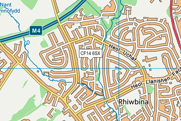 CF14 6SX map - OS VectorMap District (Ordnance Survey) CF14 6SX map - OS VectorMap District (Ordnance Survey)