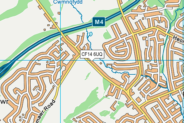 CF14 6UQ map - OS VectorMap District (Ordnance Survey)
