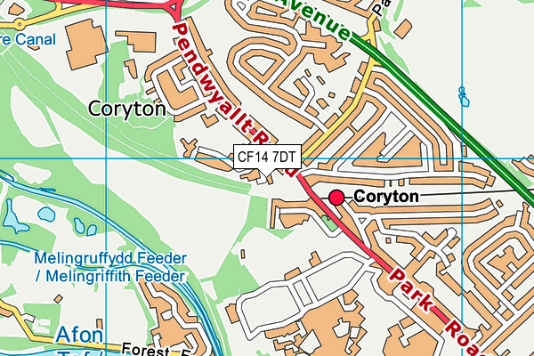 CF14 7DT map - OS VectorMap District (Ordnance Survey) CF14 7DT map - OS VectorMap District (Ordnance Survey)