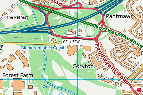 CF14 7EW map - OS VectorMap District (Ordnance Survey) CF14 7EW map - OS VectorMap District (Ordnance Survey)