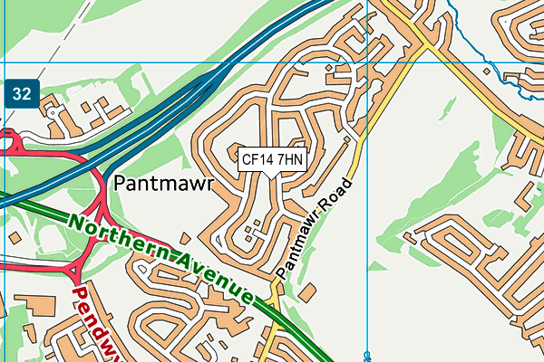 CF14 7HN map - OS VectorMap District (Ordnance Survey) CF14 7HN map - OS VectorMap District (Ordnance Survey)